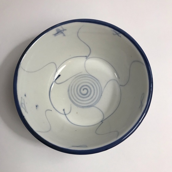 Rare Chinese Blue White Floral Porcelain Rice Noodle Bowls-Vintage set of 2 - Picture 2 of 8